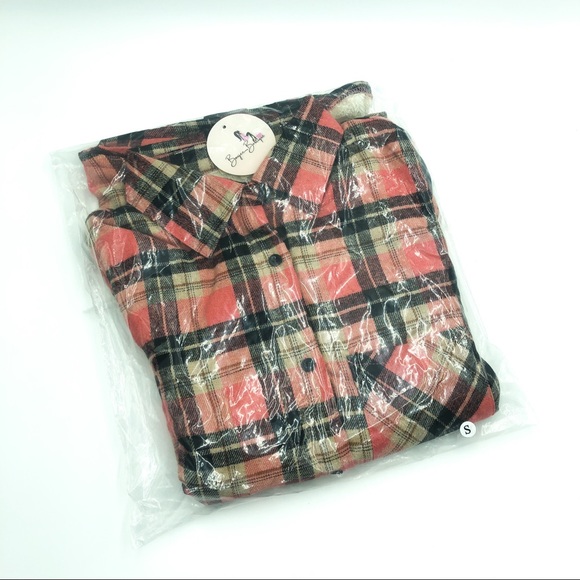 Fleece Lined Flannel Top - Picture 3 of 3